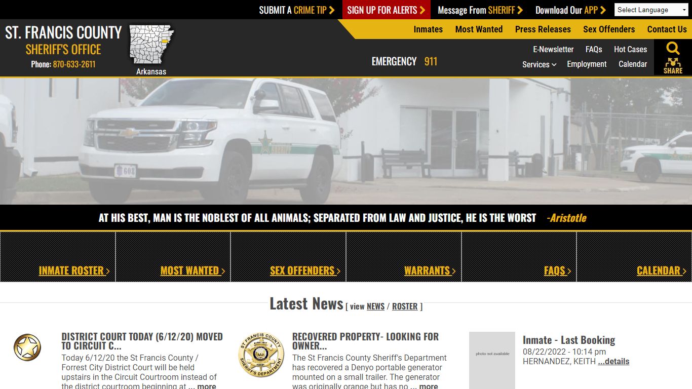 Inmate Roster (66) - St. Francis County Sheriff